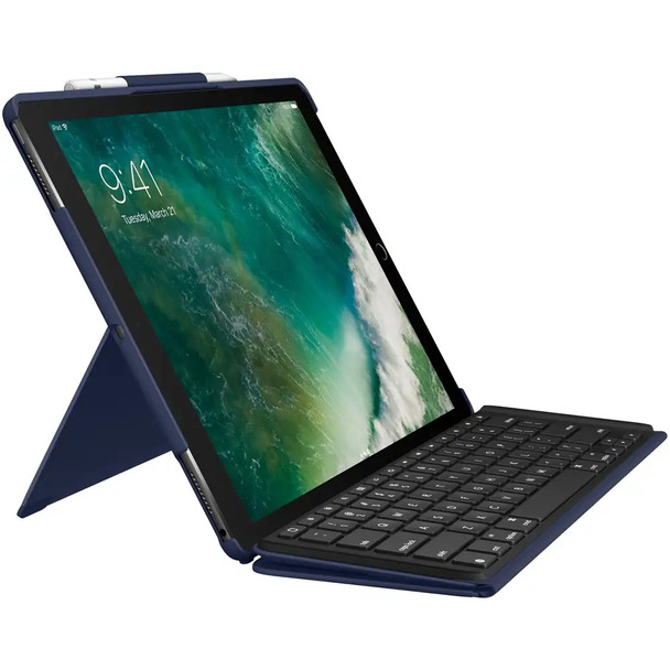 LOGITECH - SLIM COMBO KEYBOARD FOLIO CASE FOR APPLE 12.9IN IPAD PRO - BLUE