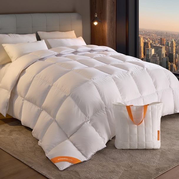 SONGMICS HOME Down Comforter Soft Down Duvet Queen Size UTDC041W01-CWHITE-Q New