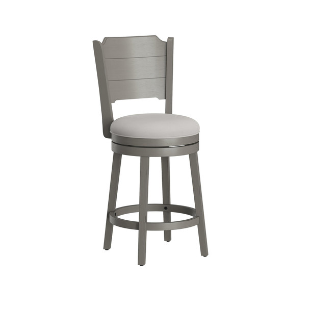 HILLSDALE FURNITURE CLARION WOOD COUNTER HEIGHT SWIVEL STOOL, 4541-826 - GRAY