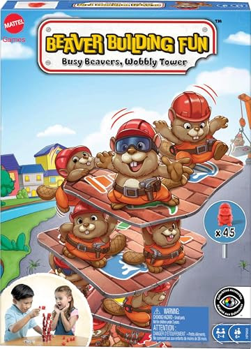 MATTEL GAMES BEAVER BUILDING FUN GAME FOR FAMILY FOR 2-4 PLAYERS HPW60-NEW New