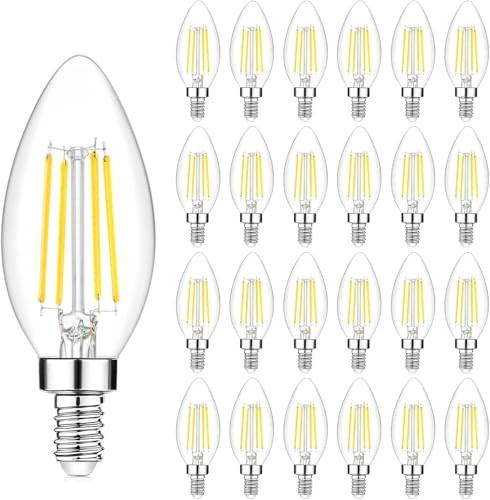 YOCHOICE 24-PACK DIMMABLE E12 LED CANDELABRA BULBS 5000K DAYLIGHT WHITE