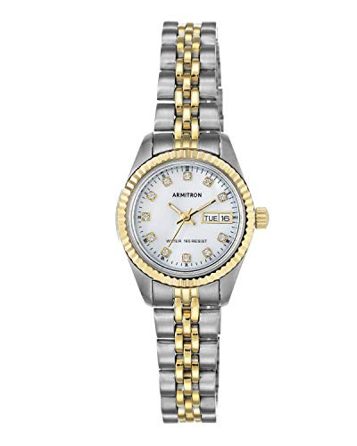 ARMITRON WOMEN'S GENUINE CRYSTAL ACCENTED BRACELET WATCH, 75-2475 - TWO-TONE