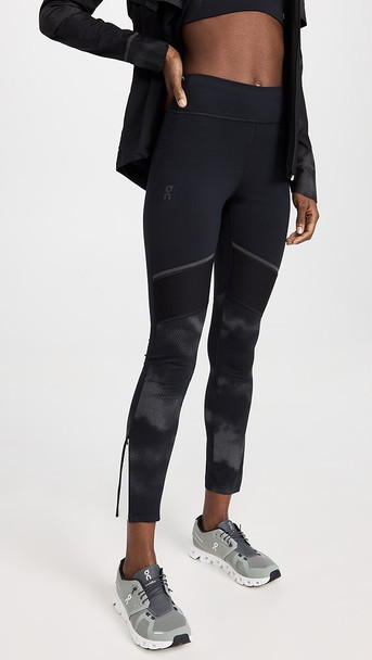 RUN ON CLOUDS ON WOMEN'S TIGHTS LONG LUMOS LEGGINGS - SIZE: WOMEN M - BLACK New