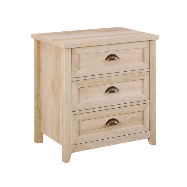 WALKER EDISON HAZEL MODERN FARMHOUSE DRAWER NIGHTSTAND WHITE OAK - WHITE OAK
