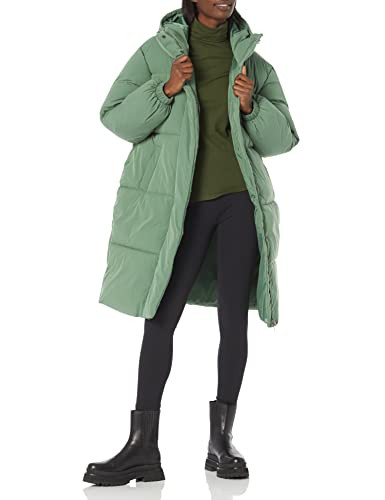 Amazon Essentials Women's Oversized Long Puffer Jacket Sage Green Size S New