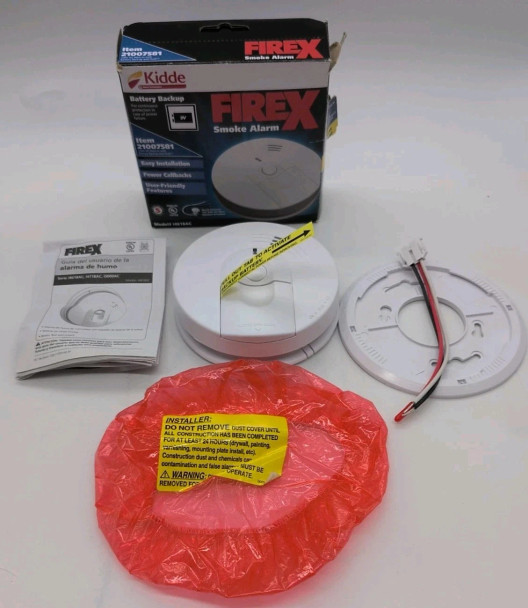 KIDDE FIREX HARDWIRED SMOKE DETECTOR W/ BATTERY BACKUP - WHITE