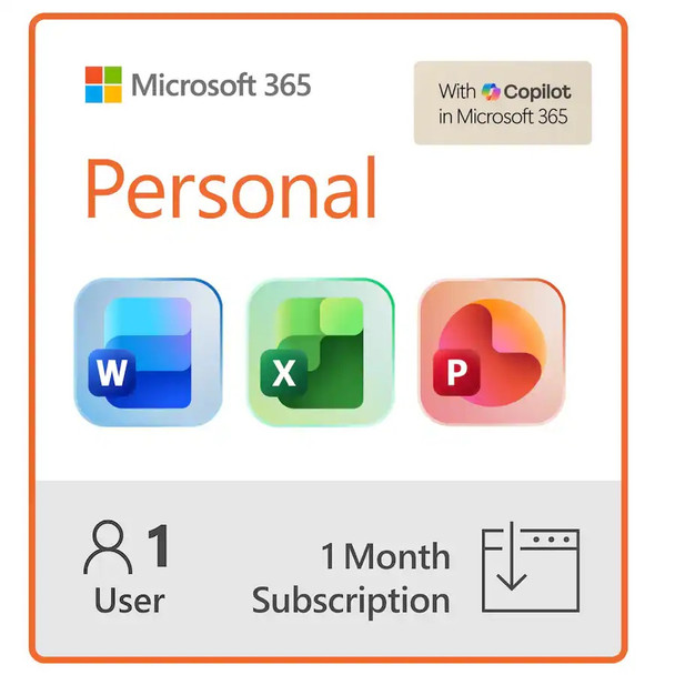 Microsoft 365 Personal 1-Month Subscription 1 person - US & CANADA ONLY - [Digital Delivery]
