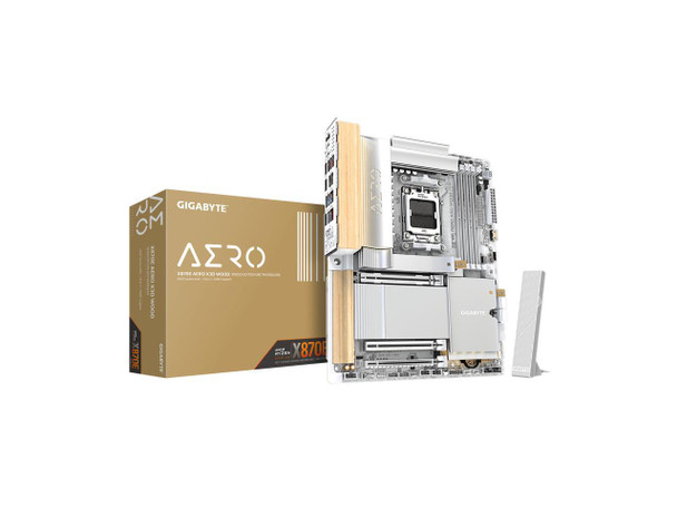GIGABYTE X870E AERO X3D WOOD AMD AM5 LGA 1718 Motherboard, ATX, Supports AMD