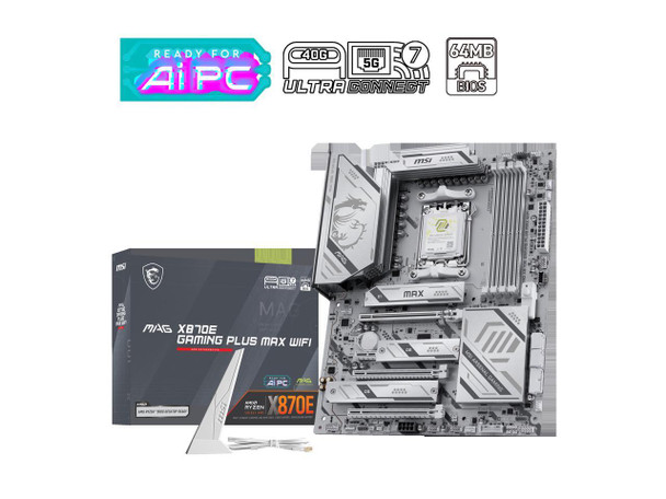MSI MB MAG X870E GAMING PLUS MAX WIFI ATX - Supports AMD Ryzen 9000/8000 / 7000