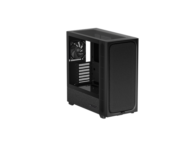 TRYX FLOVA Black Mid-Tower ATX PC Case Breathable Fabric-Crafted Tempered Glass