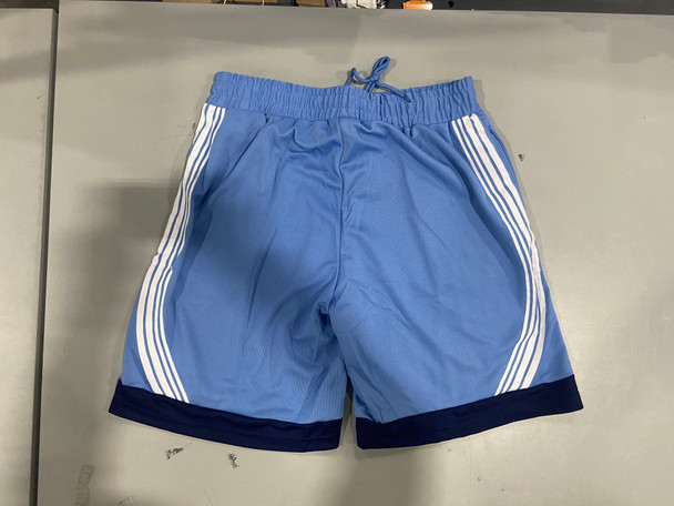 JUMPSTART BASKETBALL SHORTS WITH LIGHT BLUE WITH WHITE STRIPES AND NAVY TRIM - M New