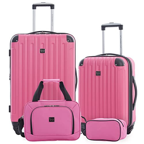 TRAVELERS CLUB LUGGAGE TRAVELERS CLUB MIDTOWN HARDSIDE 4-PIECE BUBBLE GUM New
