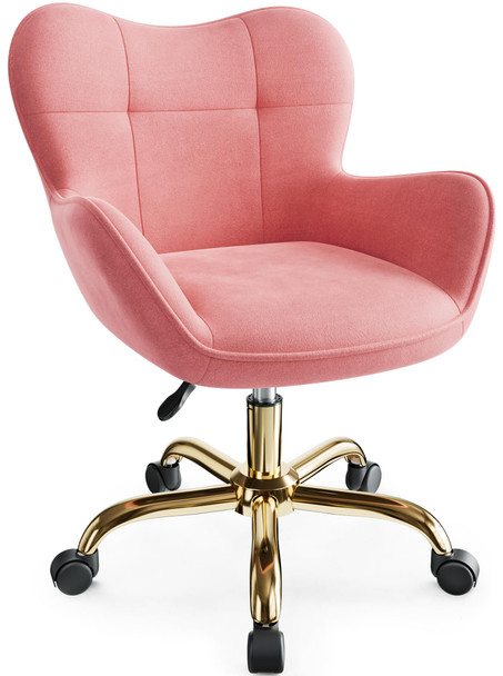 BESTERA Vanity Chair with Wheels,  P13J - PINK