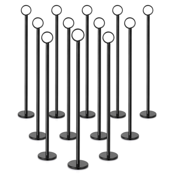 NEW STAR FOODSERVICE RING-CLIP TABLE NUMBER HOLDER 15IN SET OF 12 27723 - BLACK