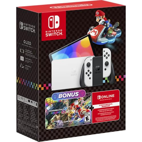 NINTENDO SWITCH – OLED MODEL: MARIO KART 8 DELUXE BUNDLE - WHITE