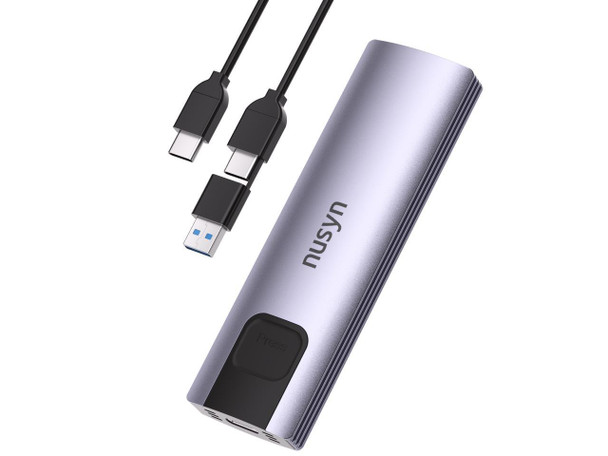 Nusyn NSE20 10Gbps M.2 NVMe/SATA SSD Enclosure,USB-C External Hard Drive Case,