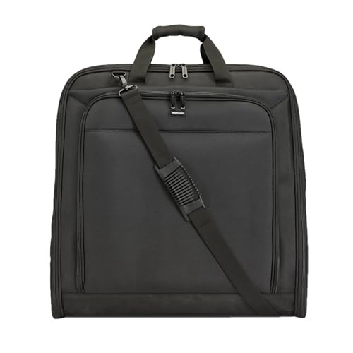 AMAZON BASICS PREMIUM GARMENT TRAVEL SUIT BAG SHOULDER STRAP TRIFOLD - BLACK