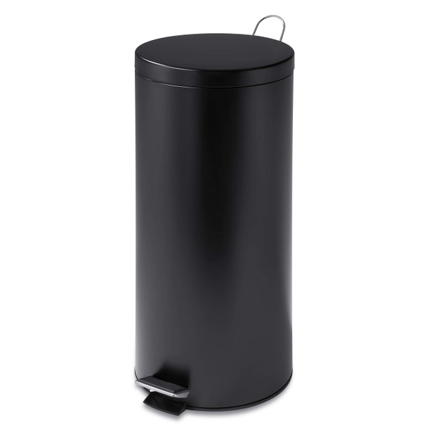 HONEY-CAN-DO TRS-02111 ROUND STAINLESS STEEL STEP TRASH CAN 30L - BLACK