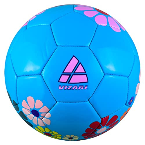 Vizari Soccer Ball Youth Adult Kids Sizes 3,4,5 Durable Soccer Ball - BLUE/PINK