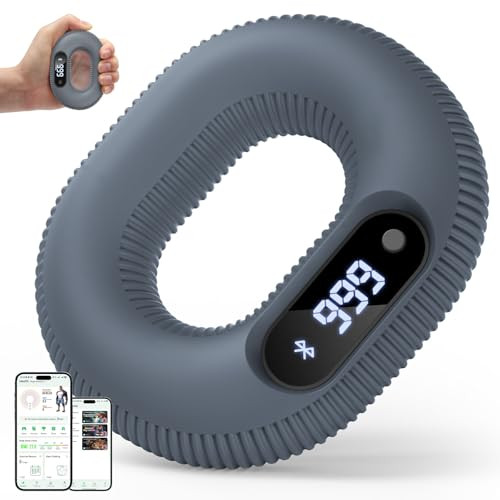 JACKBOOM SMART GRIP STRENGTH TRAINER BLUETOOTH APP SQUEEZE 40LBS SJ200 GRAY