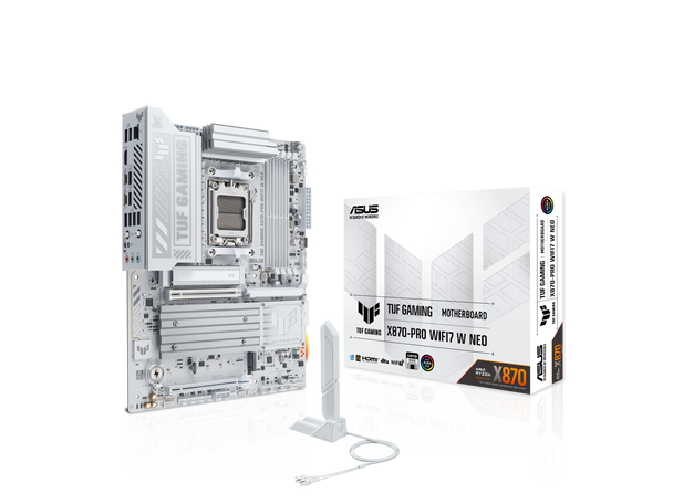 ASUS TUF GAMING X870-PRO WIFI7 W NEO AMD ATX motherboard, 16+2+1 power stages,
