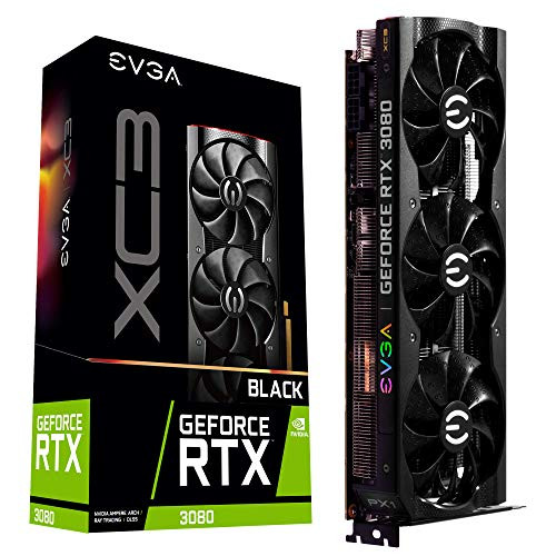 EVGA 10G-P5-3881-KR GEFORCE RTX 3080 XC3 BLACK GAMING 10GB GDDR6X - BLACK