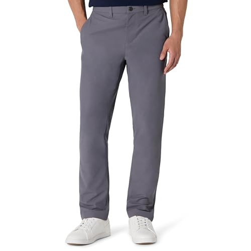 AMAZON ESSENTIALS MEN'S ALL GRAY SLACKS SLIM-FIT SIZE/34W X 30L - CHARCOAL New