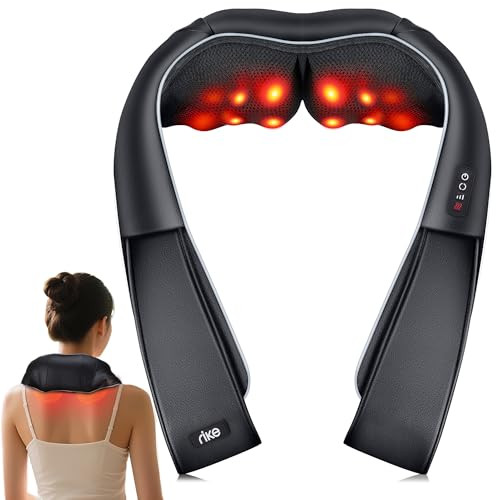 RIKE SHIATSU NECK MASSAGER WITH HEAT HSA ELECTRIC BACK MASSAGER PAIN REL - BLK