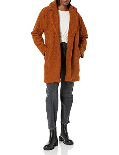 DAILY RITUAL AMAZON ESSENTIALS WOMEN'S TEDDY COAT OVERSIZED-FIT M CARAMEL New