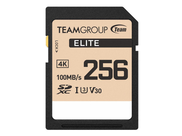 Team Group 256GB Elite 4K SD Card UHS-I U3 V30 Read/Write Speed Up to 100/50MB/s