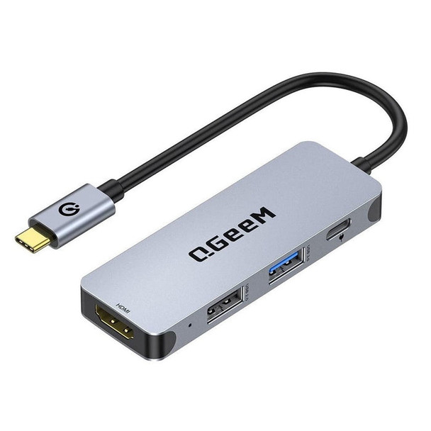 QGEEM USB C HUB, QGEEM 4-IN-1 USB C TO HDMI ADAPTER - GRAY