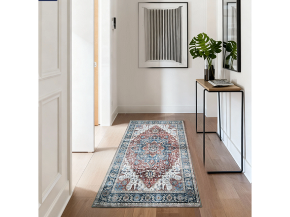 KATHY IRELAND HOME SOFT BRUSHED FLANNEL WASHABLE 30" × 72" - PERSIAN MEDALLION