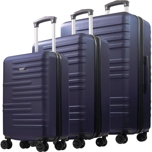 UNISEX AMERICAN DREAMLINER 3 PIECE SET ROLLING LUGGAGE XQAL0004-410 - NAVY New