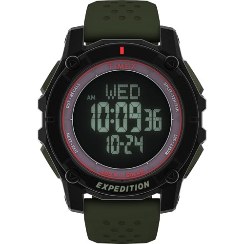 TIMEX MEN'S EXPEDITION RIDGE 49MM WATCH - GREEN/BLACK/DIGITAL NEG DISPLAY New