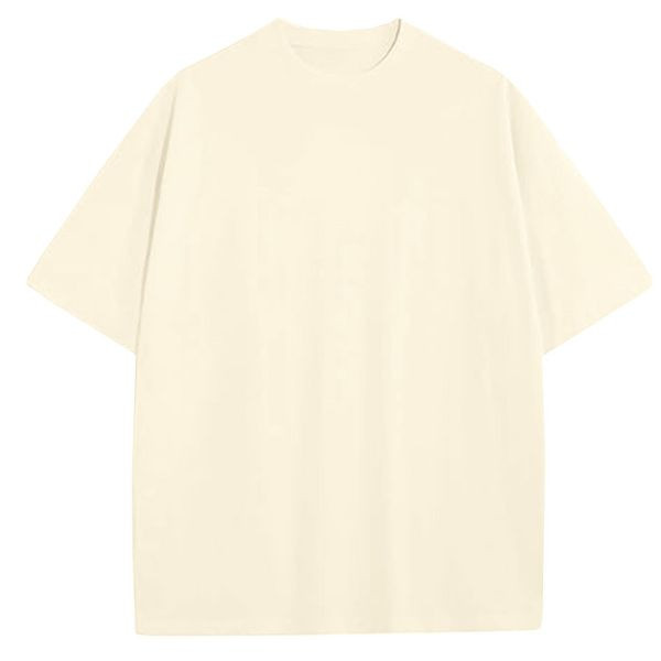 BLU ROCK MEN'S OVERSIZED COTTON CREW NECK SHORT SLEEVE TEE - SIZE: 3XL - IVORY New
