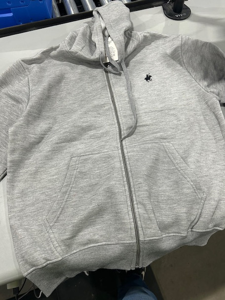 PACIFIC POLO CLUB FLEECE FULL-ZIP HOODIES - SIZE: MEN L - GRAY New