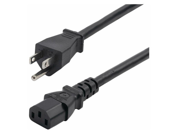 StarTech 8ft 2.4m Computer Power Cord NEMA 5-15P to IEC 60320 C13 AC Power Cable