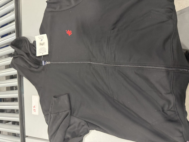 PACIFIC POLO CLUB FLEECE FULL-ZIP HOODIES - SIZE: MEN L - BLACK