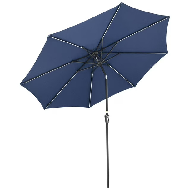 YESCOM 9FT SOLAR POWERED PATIO UMBRELLA WITH TILT AND CRANK - BLUE