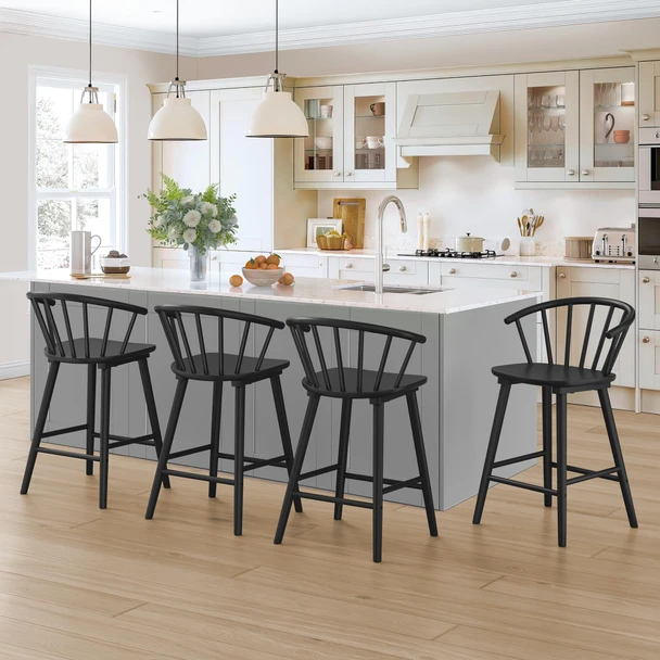 LUE BONA BLACK 24-IN H COUNTER HEIGHT WOOD BAR 3 - PACK - BLACK