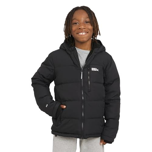 EDDIE BAUER BOYS CLASSIC HEAVYWEIGHT FUR LINED HOODED JACKET MEDIUM - BLACK New