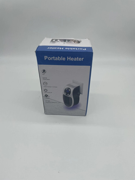 GENERIC PORTABLE WALL OUTLET SPACE HEATER REMOTE CONTROL 500 WATTS - BLACK WHITE