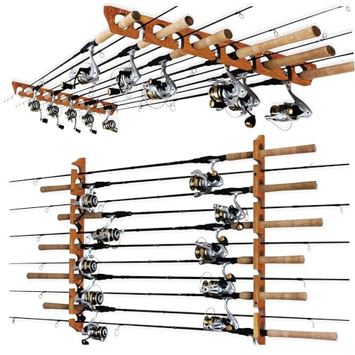 Rush Creek Creations 11-Rod Wall or Ceiling Fishing Rod Storage Rack