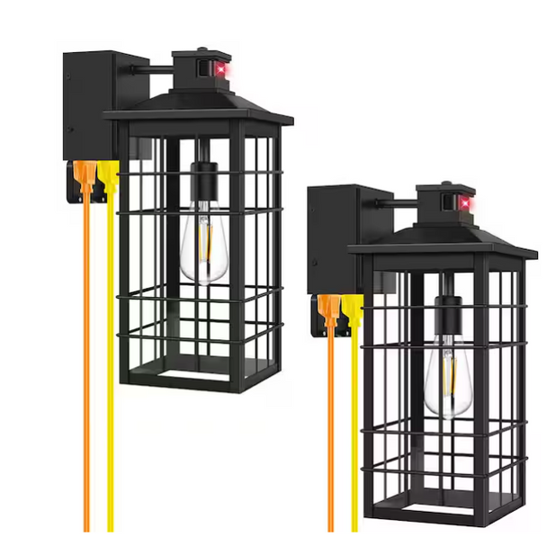 NORDIC HYGGE 2-PACK 18 IN LARGE MOTION SENSOR OUTDOOR LIGHT FIXTURES GFCI