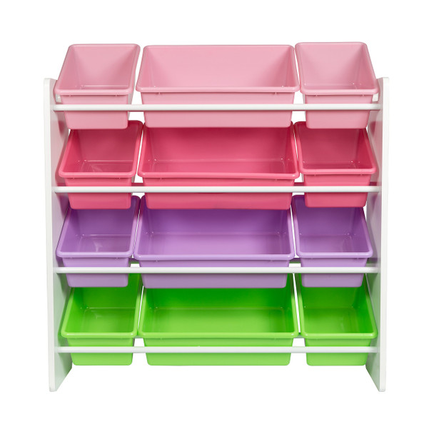 HONEY-CAN-DO KIDS TOY STORAGE ORGANIZER WITH BINS - PASTEL New