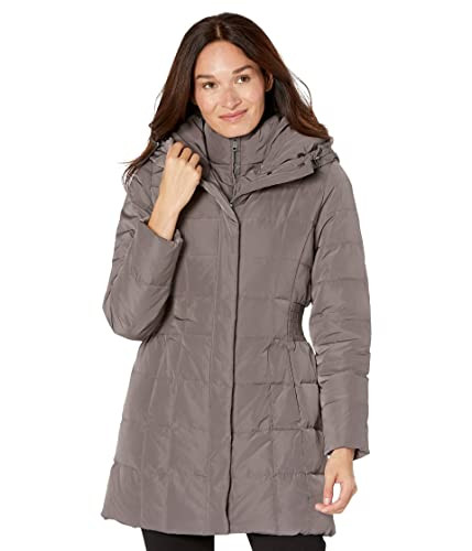 356SD931 COLE HAAN WOMEN'S TAFFETA DOWN COAT SIZE : L - CARBON New