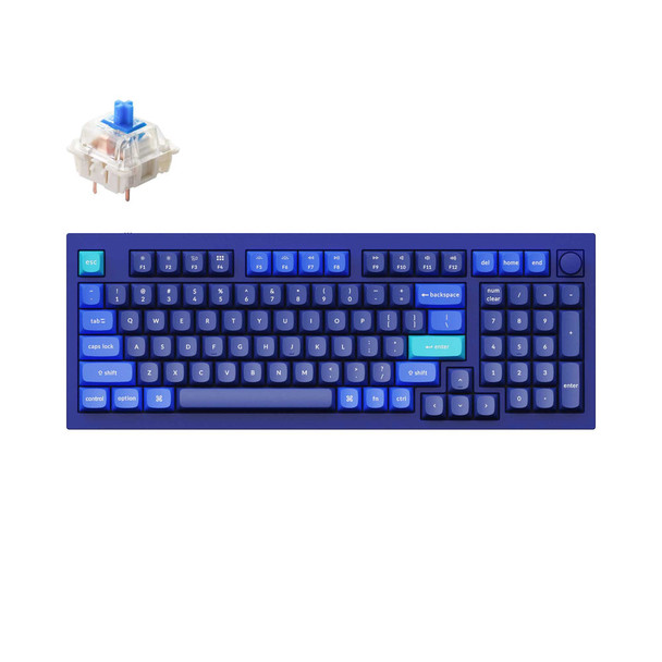 KEYCHRON Q5 QMK MECHANICAL KEYBOARD FULL GATERON G PRO BLUE SWITCHES - NAVY BLUE