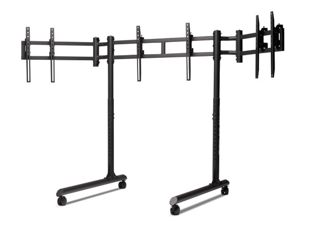 Next Level Racing Round Tube Freestanding Triple Monitor Stand