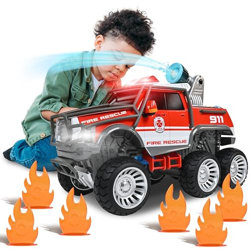 Sunny Days Entertainment Maxx Action Fire Truck Toy - RED/BLACK/WHITE/GRAY New