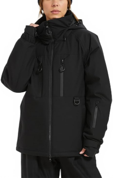BGX WOMEN'S AND MEN'S WATERPROOF SKI JACKET WARM WINTER SNOW COAT - M - BLACK New